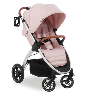 Hauck Uptown Pushchair Stroller Extra Large Seat for All Terrains with Raincover Melange Rose
