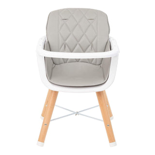 KikkaBoo 2 in 1 Wooden Highchair Can Later Be Converted To A Chair - Grey