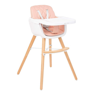 KikkaBoo Woody 2 in 1 Highchair Can Later Be Converted To A Chair Pink Wooden