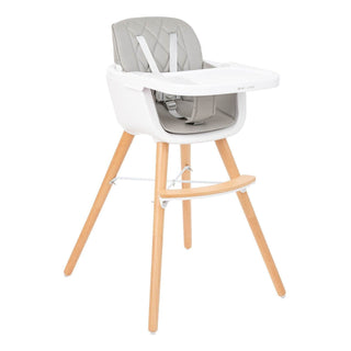 KikkaBoo 2 in 1 Wooden Highchair Can Later Be Converted To A Chair - Grey