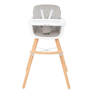 KikkaBoo 2 in 1 Wooden Highchair Can Later Be Converted To A Chair - Grey