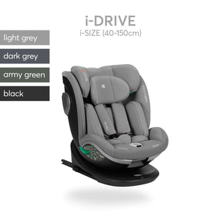 KikkaBoo i-Drive 360° Rotating Baby Child Car Seat i-Size ISOFIX - Dark Grey