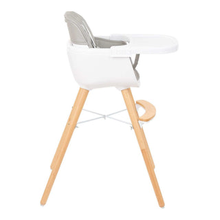 KikkaBoo 2 in 1 Wooden Highchair Can Later Be Converted To A Chair - Grey