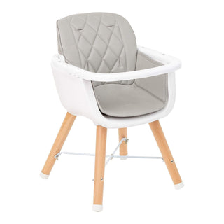 KikkaBoo 2 in 1 Wooden Highchair Can Later Be Converted To A Chair - Grey