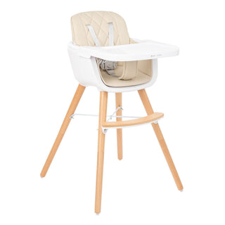 KikkaBoo 2 in 1 Wooden Highchair Can Later Be Converted To A Chair - Beige