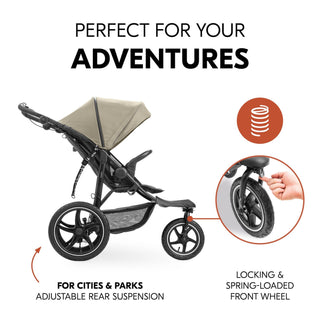 Hauck Runner 3 All-Terrain Pushchair with Handbrake and Air Wheels - Olive