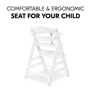 Hauck Alpha+ Premium Bundle Wooden High Chair - Beech White