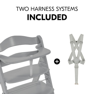 Hauck Alpha+ Premium Bundle Wooden High Chair - Beech Grey