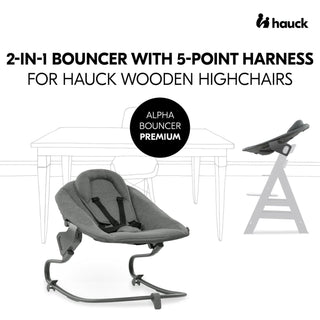Hauck Alpha+ Premium Bundle Wooden High Chair - Beech Grey