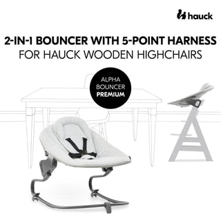 Hauck Alpha+ Premium Bundle Wooden High Chair - Beech White