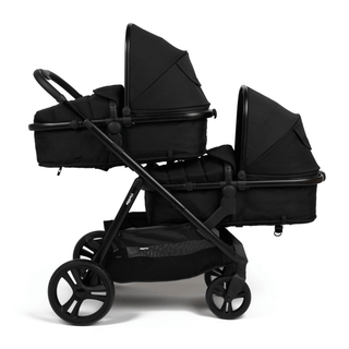 Puggle Memphis 2-in-1 Travel System Duo i-Size Double Pushchair - Midnight Black