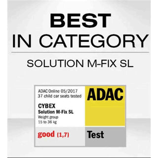 Cybex Silver Solution M-Fix SL Child's Car Seat, High Back Booster, ISOFIX, Group 2/3 15-36 kg , 3-12 Years, Pure Black