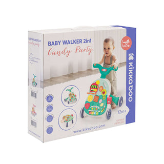 KikkaBoo Push Walker 2in1 Candy Party Pink