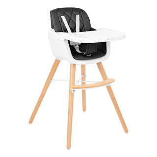 KikkaBoo Woody 2 in 1 Highchair Can Later Be Converted To A Chair - Black