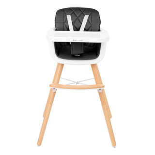 KikkaBoo Woody 2 in 1 Highchair Can Later Be Converted To A Chair - Black