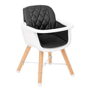 KikkaBoo Woody 2 in 1 Highchair Can Later Be Converted To A Chair - Black