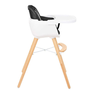 KikkaBoo Woody 2 in 1 Highchair Can Later Be Converted To A Chair - Black