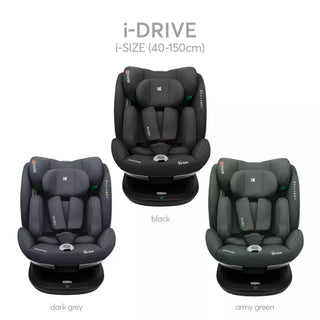 KikkaBoo i-Drive 360° Rotating Baby Child Car Seat i-Size ISOFIX 40-150 cm Black