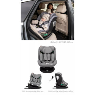 KikkaBoo i-Drive 360° Rotating Baby Child Car Seat i-Size ISOFIX 40-150 cm Black