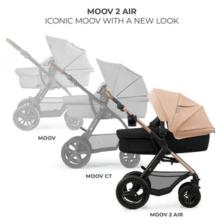 Kinderkraft Moov 2 3-in-1 Travel System with Mink Pro i-Size Car Seat – Sand Beige