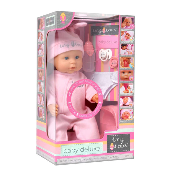 Tiny Tears Baby Deluxe Interactive Doll with 20 Sounds