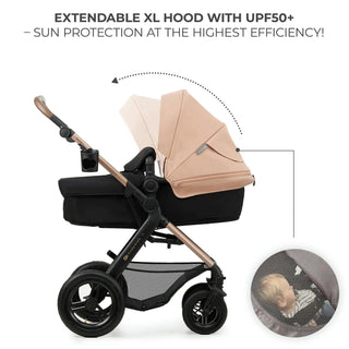 Kinderkraft Moov 2 3-in-1 Travel System with Mink Pro i-Size Car Seat – Sand Beige