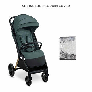 Kinderkraft Loom Stroller – Jade Green | Lightweight, Foldable Pushchair for Birth to 22kg