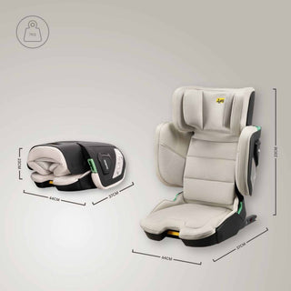 JoviKids Rober+ Folding i-Size Booster Car Seat 3–12 Years Milkstone