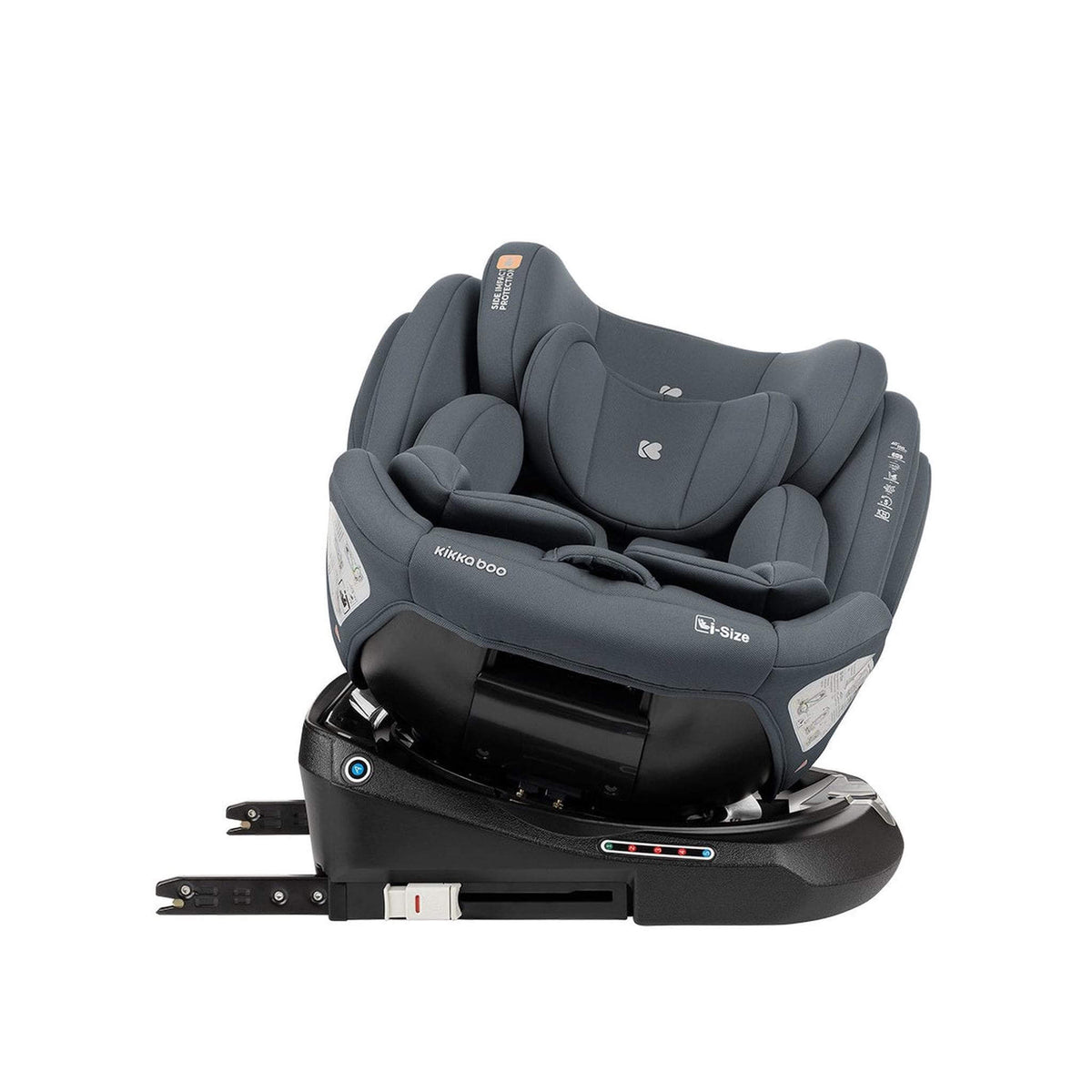 KikkaBoo i-Felix i-Size Car Seat ISOFIX 40-150 cm Dark Grey – rotation