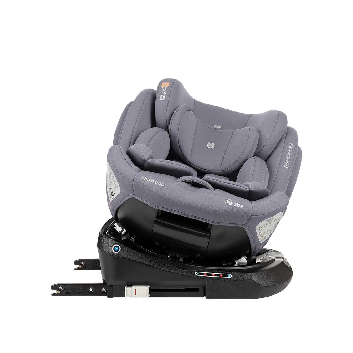 KikkaBoo i-Felix i-Size Car Seat ISOFIX 40-150 cm Light Grey – rotation