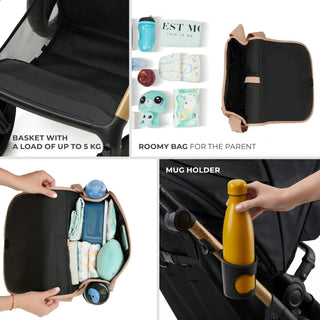 Kinderkraft Moov 2 3-in-1 Travel System with Mink Pro i-Size Car Seat – Sand Beige