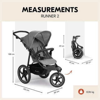 Hauck Runner 2 - All-Terrain Pushchair - Melange Grey