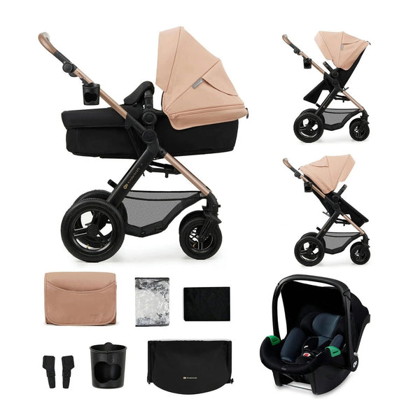 Kinderkraft Moov 2 3-in-1 Travel System with Mink Pro i-Size Car Seat – Sand Beige