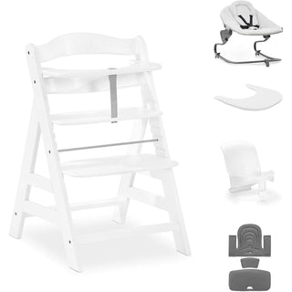 Hauck Alpha+ Premium Bundle Wooden High Chair - Beech White
