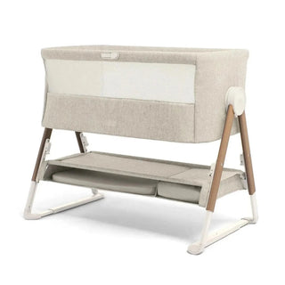 Mamas & Papas Lua Bedside Crib – Fawn Beige | Adjustable Co-Sleeping Crib