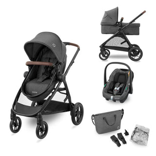 Maxi-Cosi Zelia S Trio 3-in-1 Baby Infant Travel System Foldable Pushchair Dark Grey
