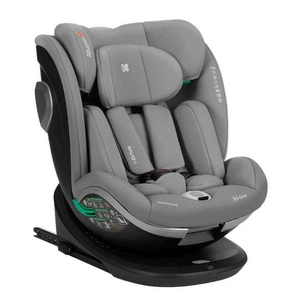 KikkaBoo i-Drive 360° Rotating Baby Child Car Seat i-Size ISOFIX 40-150 cm Light Grey