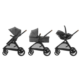 Maxi-Cosi Zelia S Trio 3-in-1 Baby Infant Travel System Foldable Pushchair Dark Grey