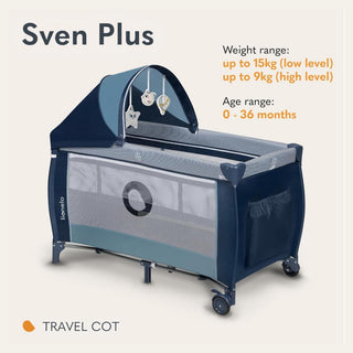 Lionelo Sven Plus 2-in-1 Travel Cot & Portable Baby Zone 0–36 Months