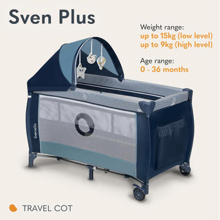 Lionelo Sven Plus 2-in-1 Travel Cot & Portable Baby Zone 0–36 Months