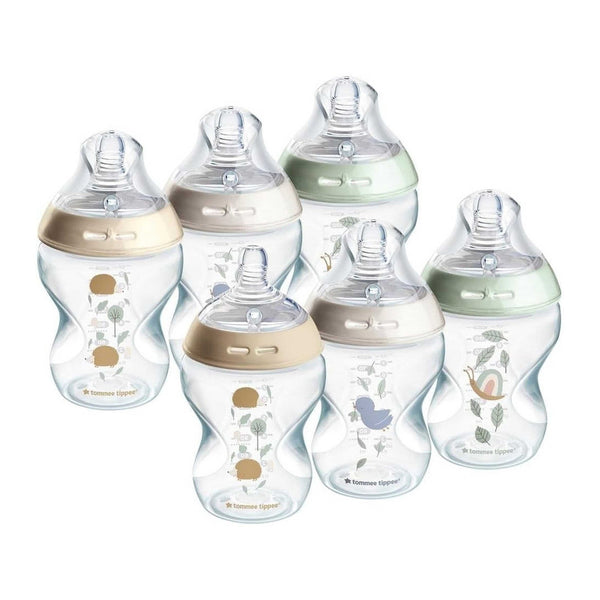 Tommee Tippee Natural Start Anti-Colic Baby Bottles 260ml – 6 Pack with Slow Flow Teats Pond Blue