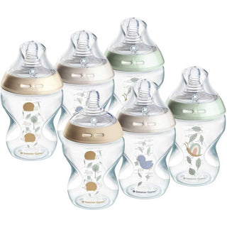 Tommee Tippee Natural Start Anti-Colic Baby Bottles 260ml – 6 Pack with Slow Flow Teats Pond Blue