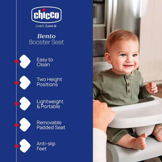 Chicco Bento Booster Seat with Removable Tray – Compact Travel Booster 6m–3y Vanilla