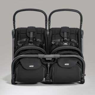 JoviKids Ayla Twin Pushchair – Lightweight Double Stroller with Compact Fold Black