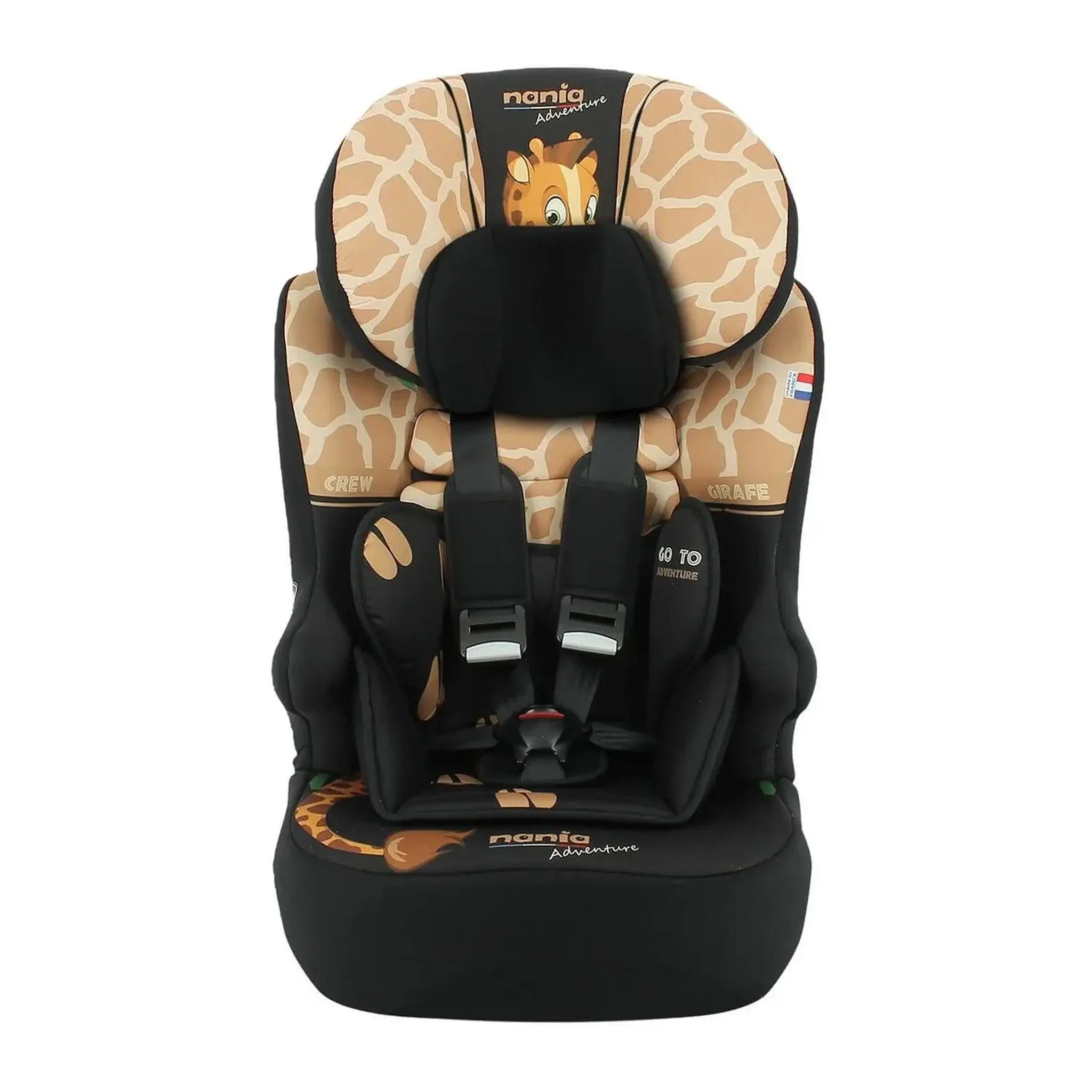 Nania Race I Car Seat I-size High Back Booster 76-140Cm Giraffe