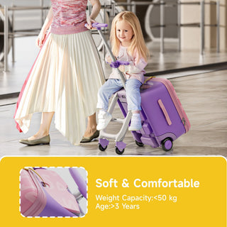JoviKids 3-in-1 Ride On Luggage – JoyRide Kids Suitcase & Stroller - Pink