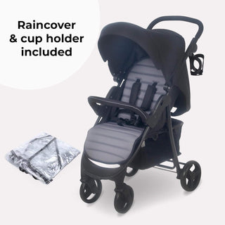 My Babiie MB30 Pushchair Stroller – from Birth to 4 Years 22kg Black & Grey