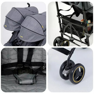 Jovikids Ezra Twin Umbrella Folding Stroller - Quiet Shade