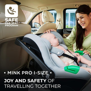 Kinderkraft Mink PRO i-Size Car Seat with ISOFIX Base – Grey 40–75 cm
