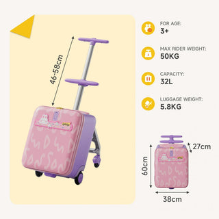 JoviKids 3-in-1 Ride On Luggage – JoyRide Kids Suitcase & Stroller - Pink